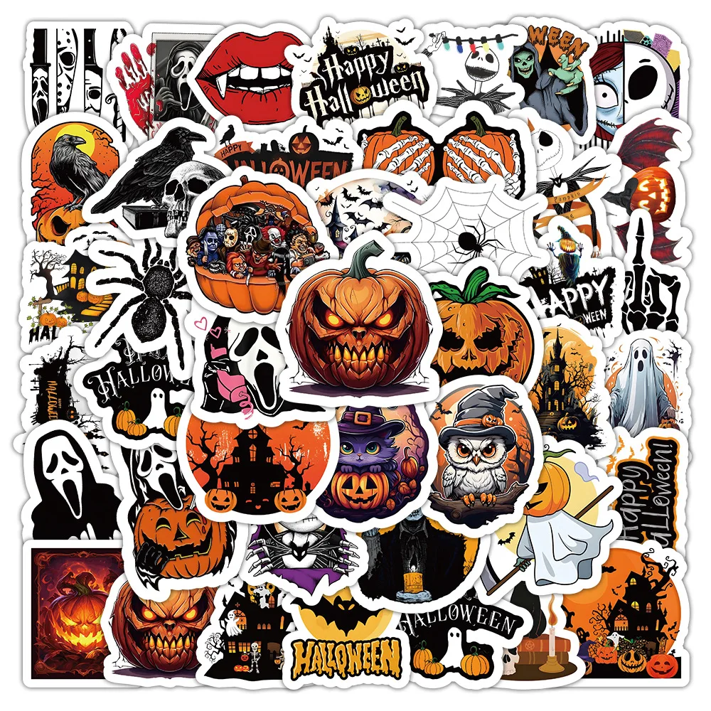 

10/30/50PCS Cartoon Horror Halloween Party Sticker DIY Decoration Waterproof Skateboard Notebook Graffiti Toy