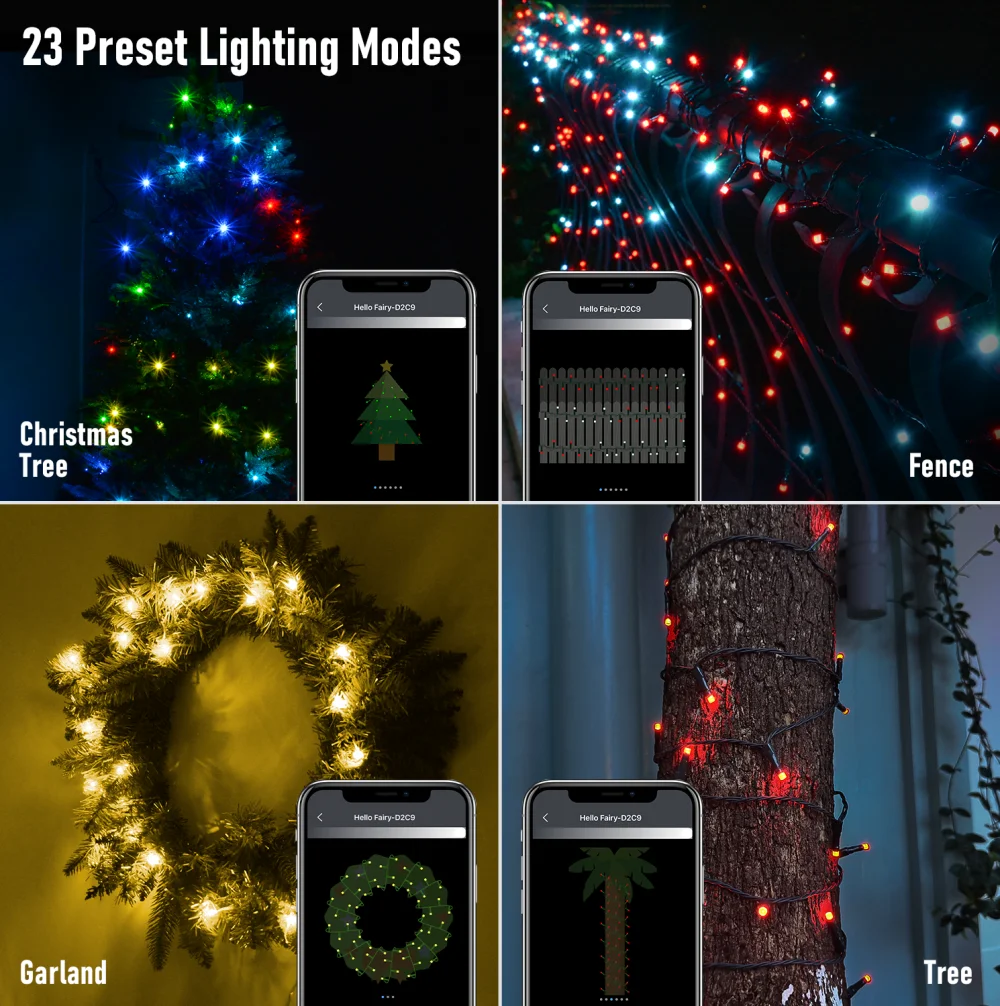 20M 200LED App Control String Light festone Garland Fairy Lights USB Christmas Xmas Wedding Decor 2024