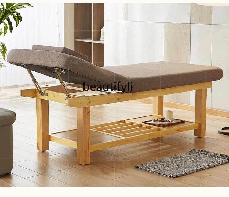 Solid Wood Facial Bed Beauty Salon Special Massage Traditional Chinese Medicine Massage Bed Tattoo Bed Electric