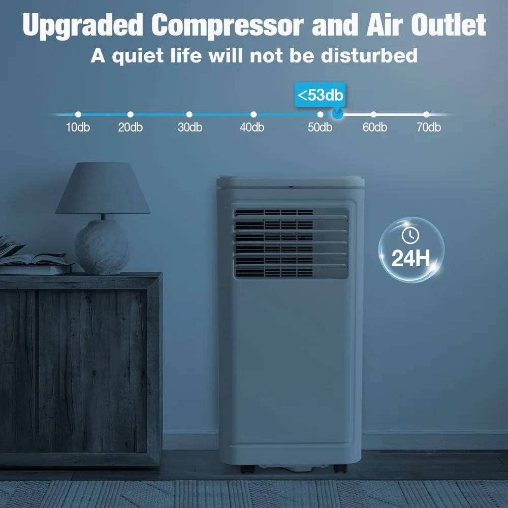 TU aire acondicionado portátil, 3 modos, CA portátil, ventilador y deshumidificador con Control remoto, temporizador de 24H, 2 velocidades para