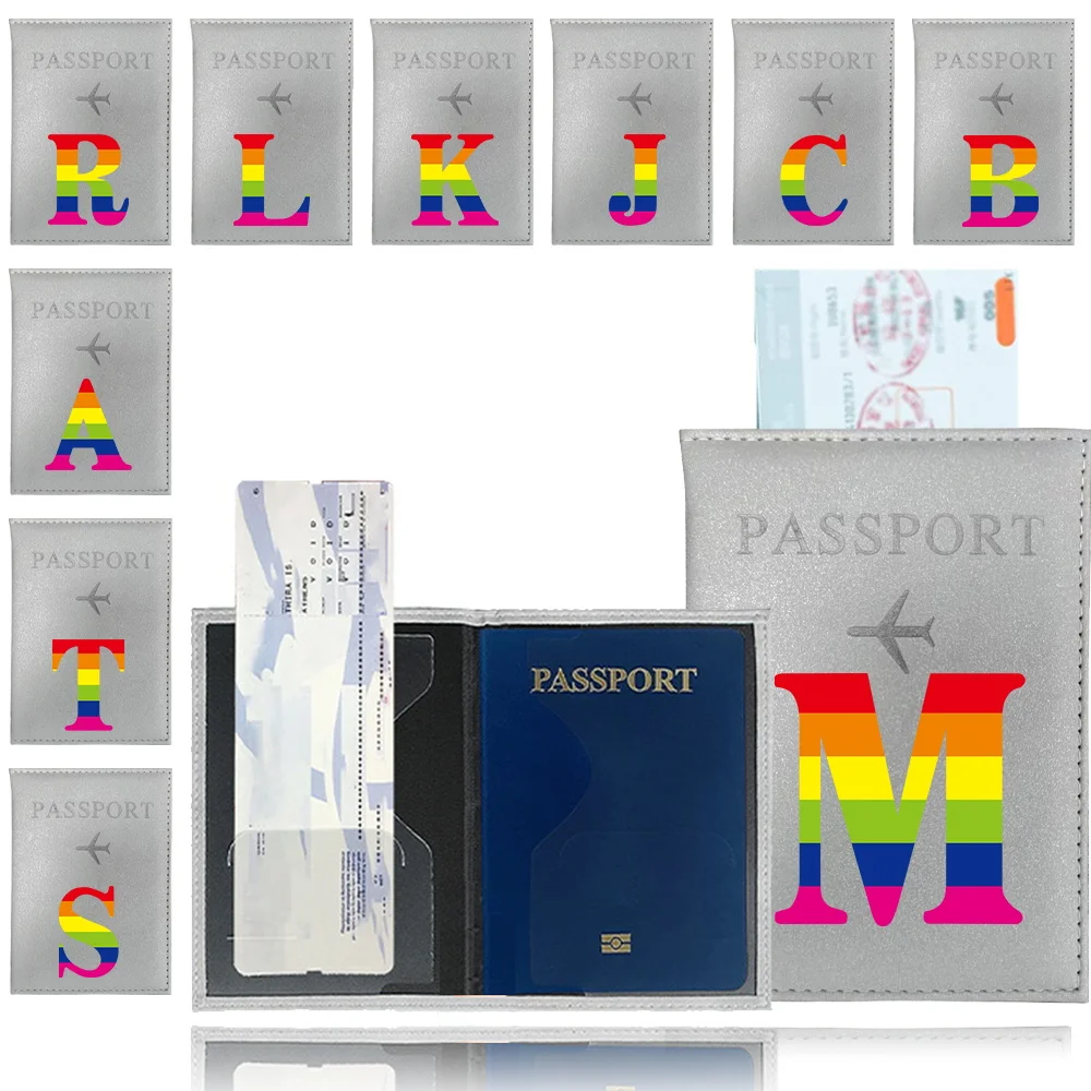 

Classic Vintage Design Organizer Passport Credit Card Holder Travel Passport Holder Case for Men and Women Rainbow Printing