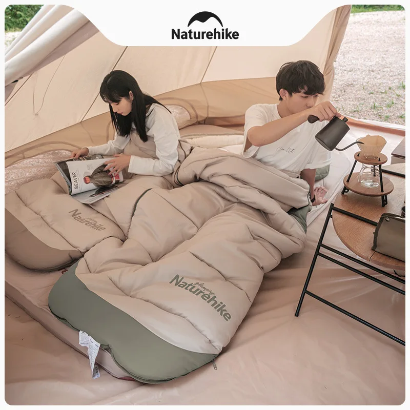 Naturehike-Feeder Sleeping Bag for Adults, Cotton Tent, Thick Down, Camping, Outdoor, Autumn, Winter, NH21MSD11