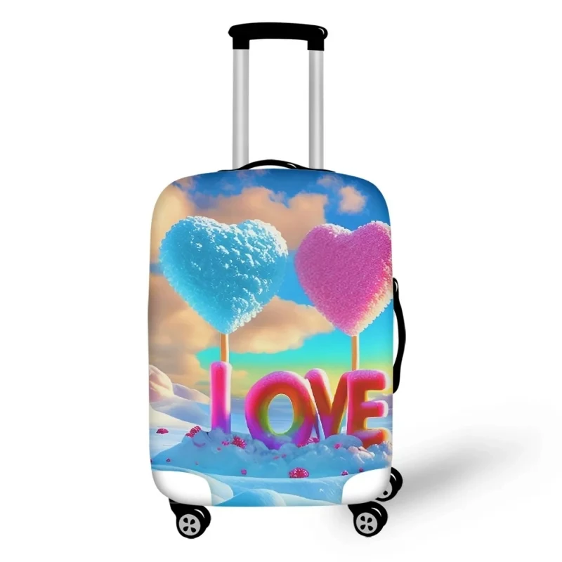 Beach Love Lollipop Pattern Luggage Protective Dust Covers Elastic Waterproof 18-32 Inch Suitcase Cover Travel Accessories