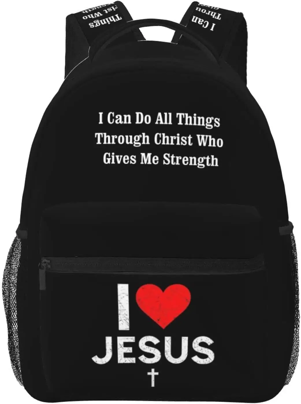 I Love Jesus Backpack Christian Jesus Cross Travel Laptop Backpack Casual College Backpack Bookbag for Women Men