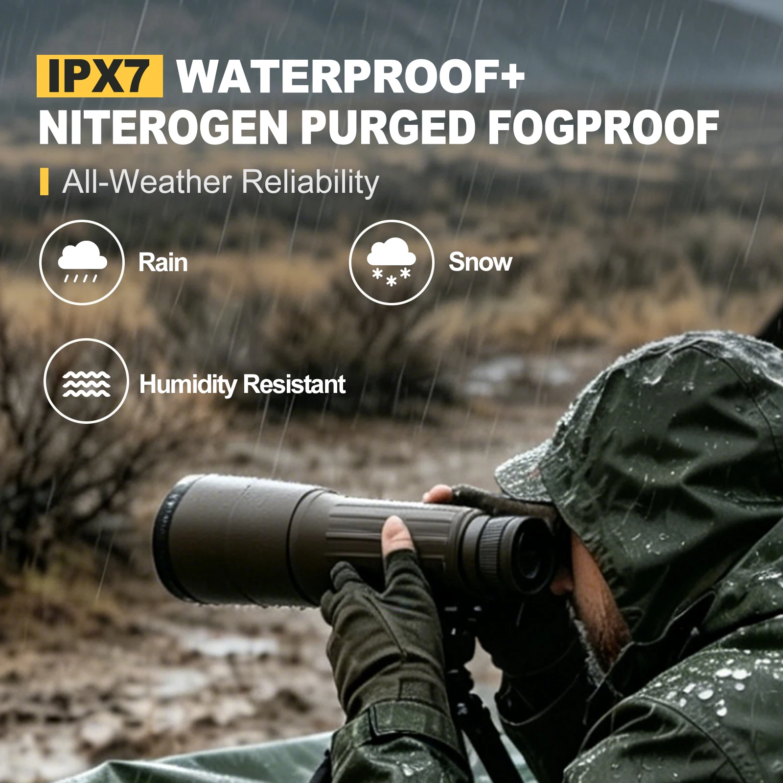 12x62 HD Monocular Telescope with Tripod – High Power Portable Scope for Bird Watching, Hunting, Hiking, Camping & Wildlife Observation (Army Green) 3