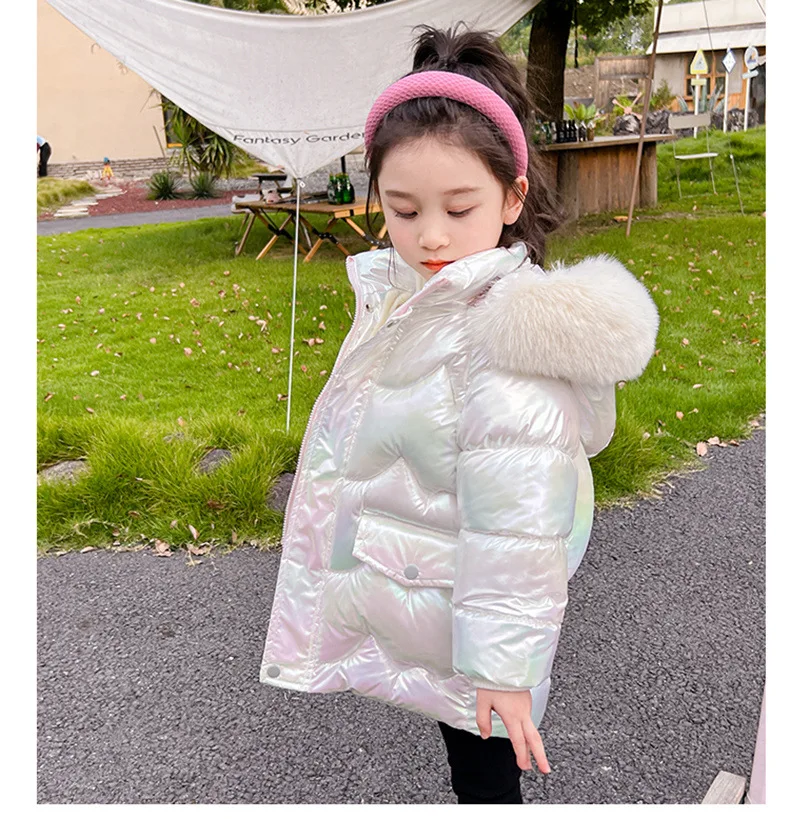 2-10 Jahre Winter-Mädchenjacke mit süßen Flügeln, warmem Pelzkragen, Prinzessinnenmantel mit Kapuze, Reißverschluss-Parka, Schneeanzug, winddichte Oberbekleidung – Detail 15