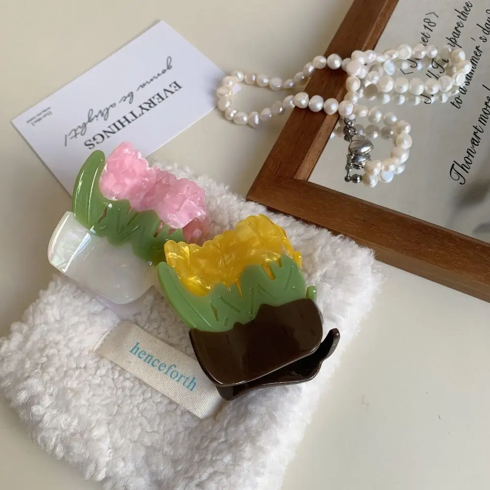 

Cute Acetic Acid Acetate Flower Hair Claw Cute Hairpin Shark Clip Tulips Hair Clip Grab Clip Headdress Small Hairpin Daily