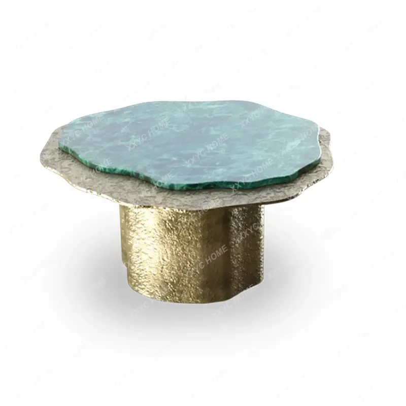 

simple living room forging process natural marble creative coffee table