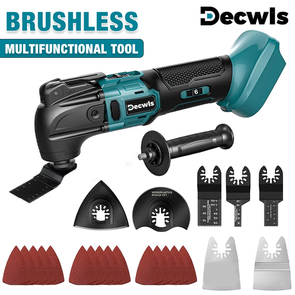 18V Brushless Electric Oscillator Multifunctional professional Tool,Home Trimming/Cutting/Sanding/Polishing Woodworking DIY Tool