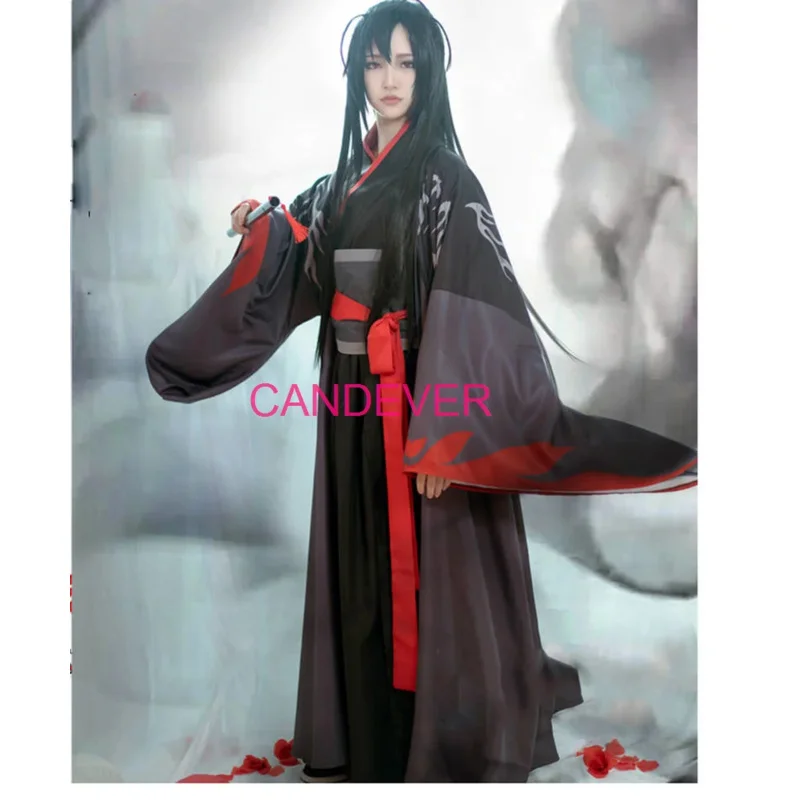 Anime wei wuxian costume young Mo Dao To Shi Cosplay lan zhan Lan Wangji Jiang Cheng Wen Ning jin ling Wig Hanfu shoes rabbit