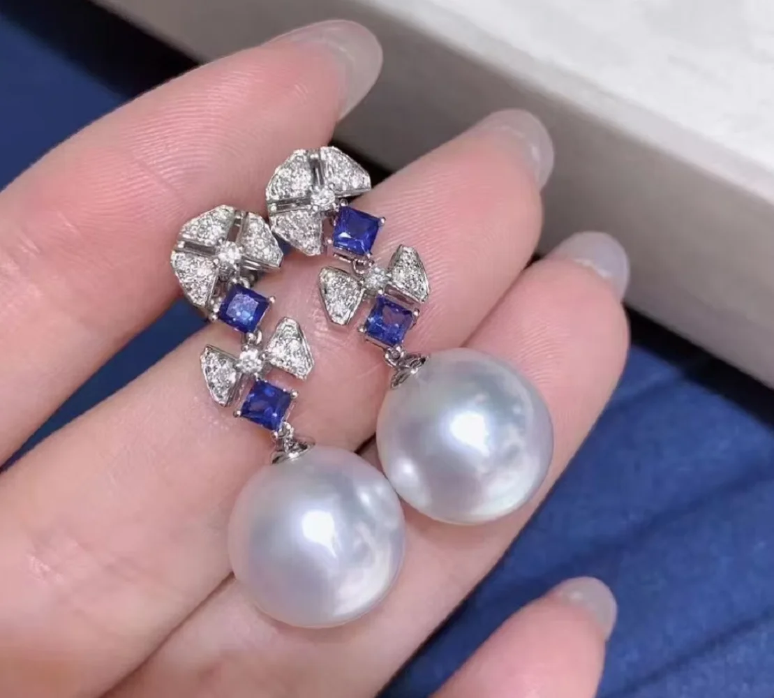 

Очаровательный японский жемчуг AAAA9-10 мм 10-11 мм Натуральный круглый белый жемчуг Серьги 925s