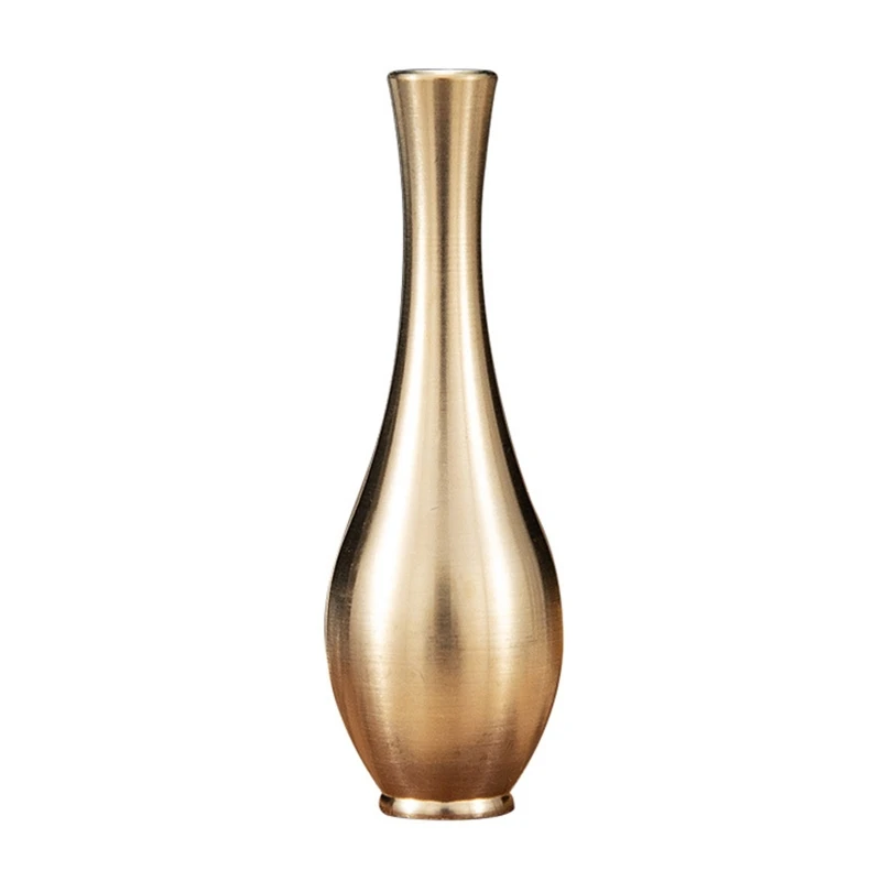 Pure Copper Mini Vintage Vase Ornament Home Decoration Retro Brass Flower Bottle Figurines Modern Light Luxury Decorative Crafts image 6