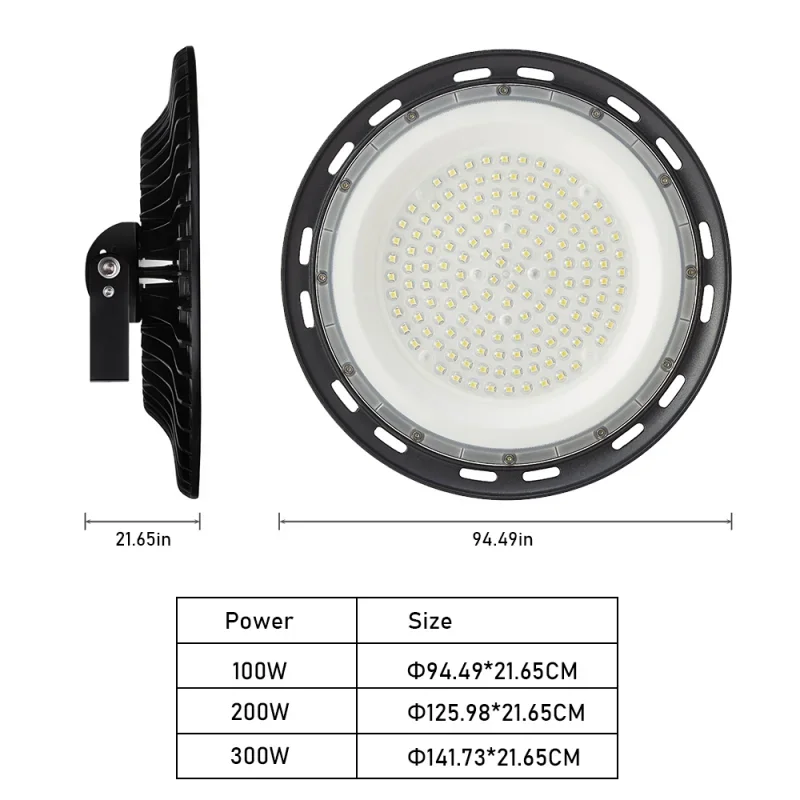 High Bay Light Spot Light Ceiling Light 100W 200W 300W UFO LED Lamp 6000K IP65 Super Bright Commercial Industrial Lighting