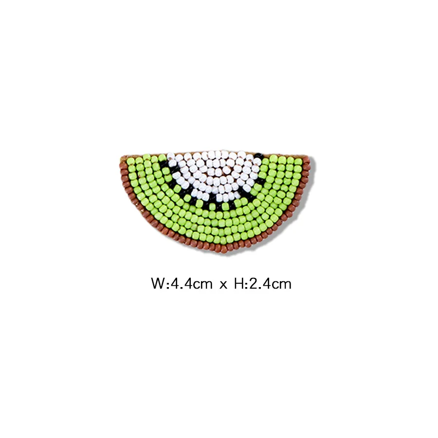 1 Piece 4.4*2.4 cm Cartoon Lemon Sew on Handmade Beaded Patch Cute Fruit Patch for Garment DIY Decoration Applique