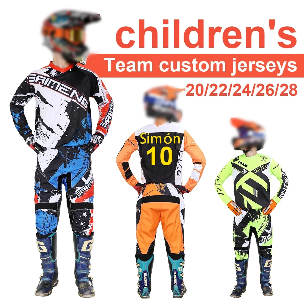 Combo de pantalones de Jersey para niños, conjunto de equipo de Motocross MX, traje de carreras para niños, todoterreno, MTB, 5, 6, 7, 8, 9, 10, 11,