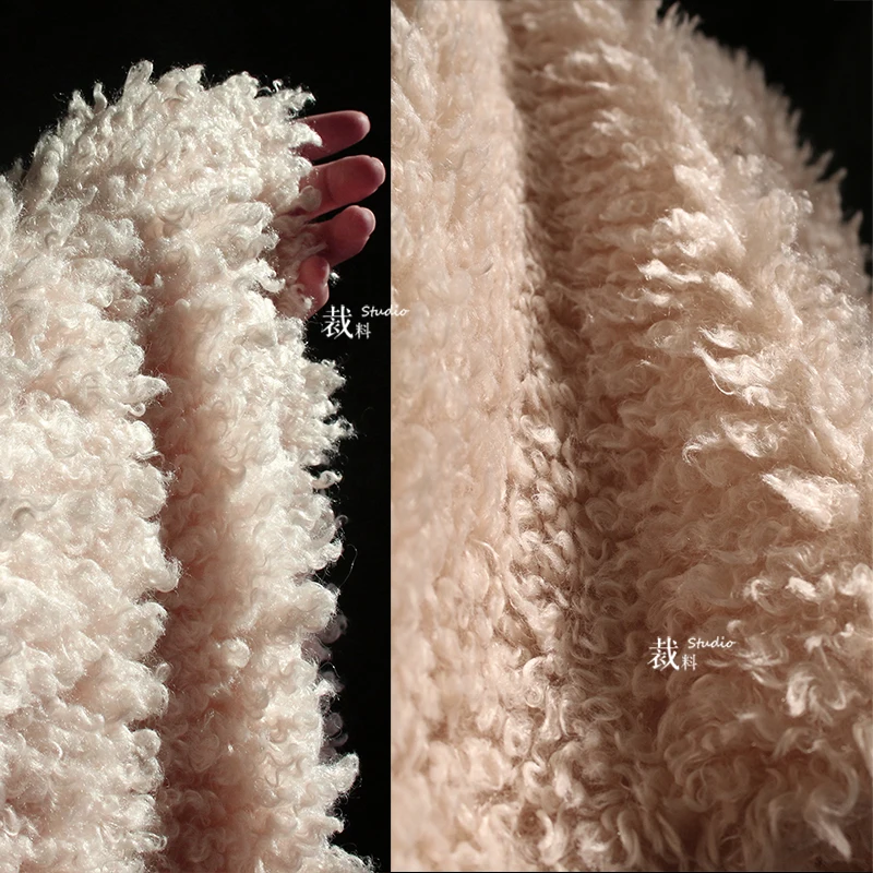 

Australian imitation lamb hair artificial curl faux plush fabric coat fur designer fabric for clothing plush fur tissu telas