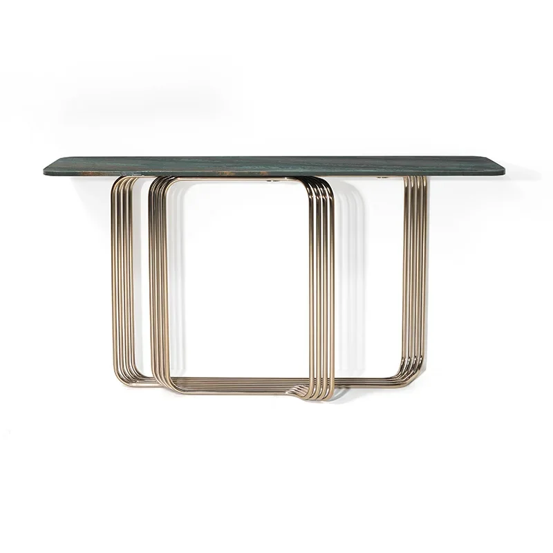 

Imported Amazon Green Luxury Stone Entrance Table Vincent Light Luxury Postmodern Bar Table