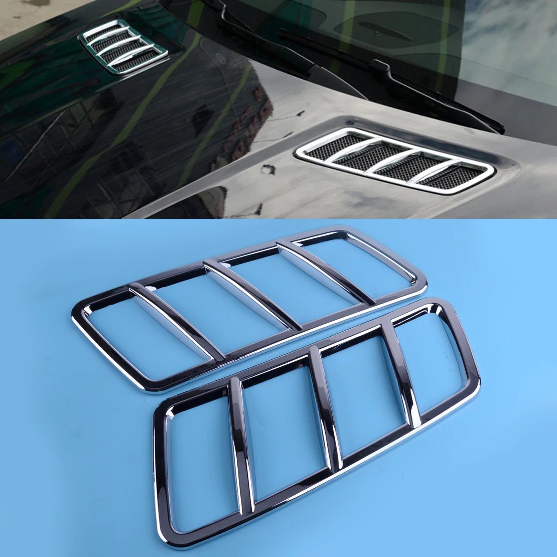 

DWCX 2Pcs Car ABS Chrome Engine Hood Air Vent Cover Trim Fit for Mercedes-Benz ML W166 GL X166 GLE GLS