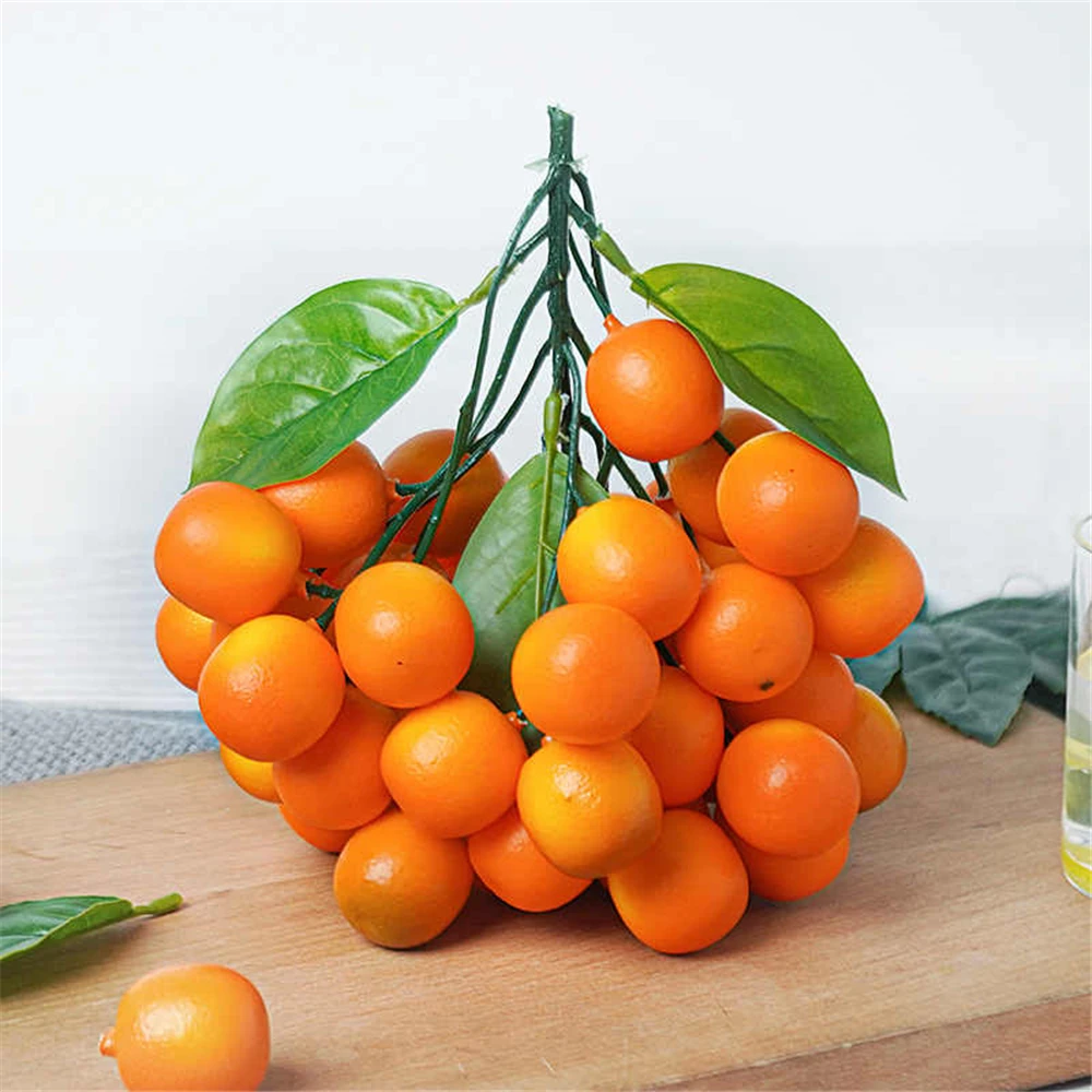 

fake artificial fruits model photography props bar cafe desktop shop decor orange tangerine cumquat bunches simulation fruit