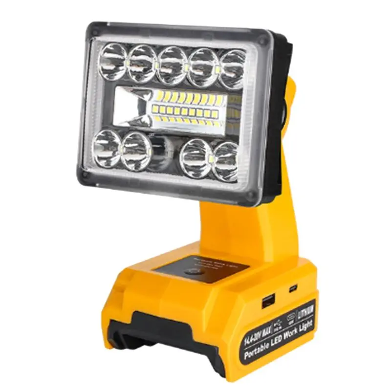 A98E-For 14.4-20V LED Portable Work Light 9W 1000LM Emergency LED Flood Light Wireless LED Job Site Lamp For Car Repairin