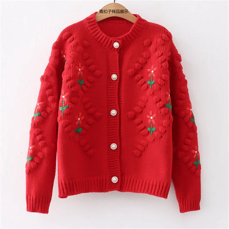 Early Autumn Knitwear Coat Spring Fall New Cardigans Design Embroidered Lazy Sweater For Women Thicken Warm Tops Cardigan Femme