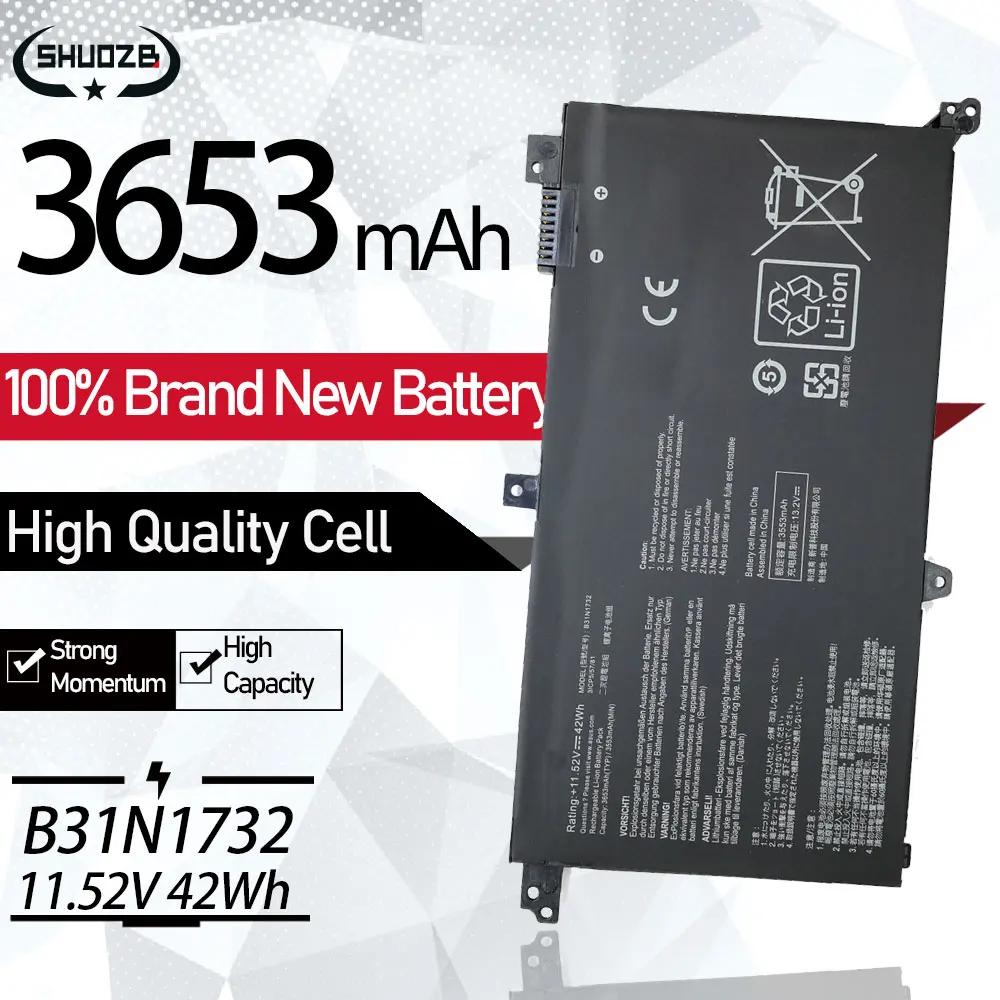 B31N1732 3ICP5/57/81 B31BI9H Battery For ASUS VivoBook S14 X430FN X430FA X430UA X430UF X430UN S430UA-EB015T S430FA-EB021T S4300F