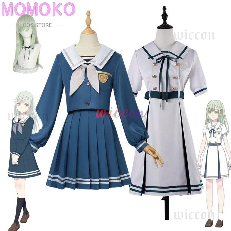 Anime BanG Dream Mutsumi Wakaba Cosplay Costume Mortis Cosplay Costume Wig White Dress Uniform Women Party Suit Halloween