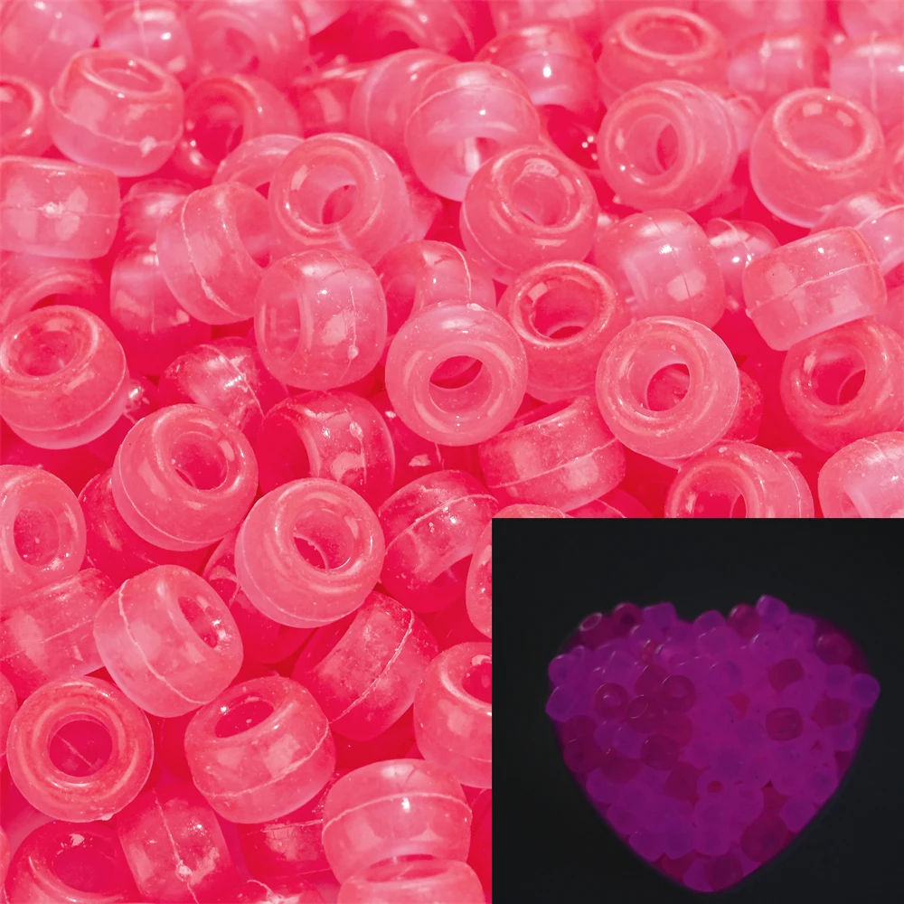 100 Stuks Pony Kralen 6x9mm Glitter Acryl Kralen Lichtgevende Spacer Kralen Voor Diy Craft Sieraden Armbanden Maken haar Levert