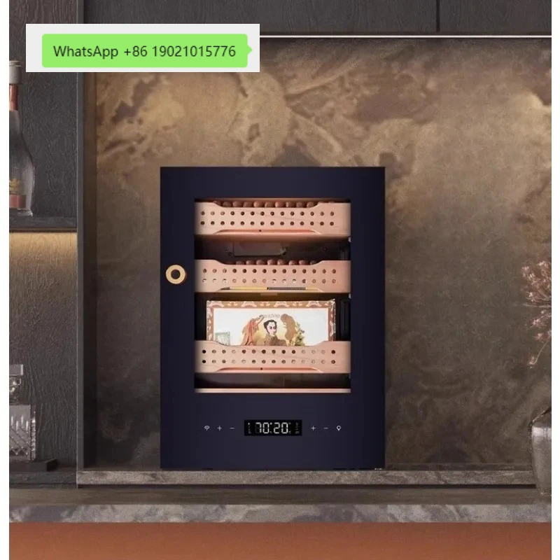 

Cigar cabinet Constant temperature and humidity smoke cabinet household fingerprint lock cigar humidifier