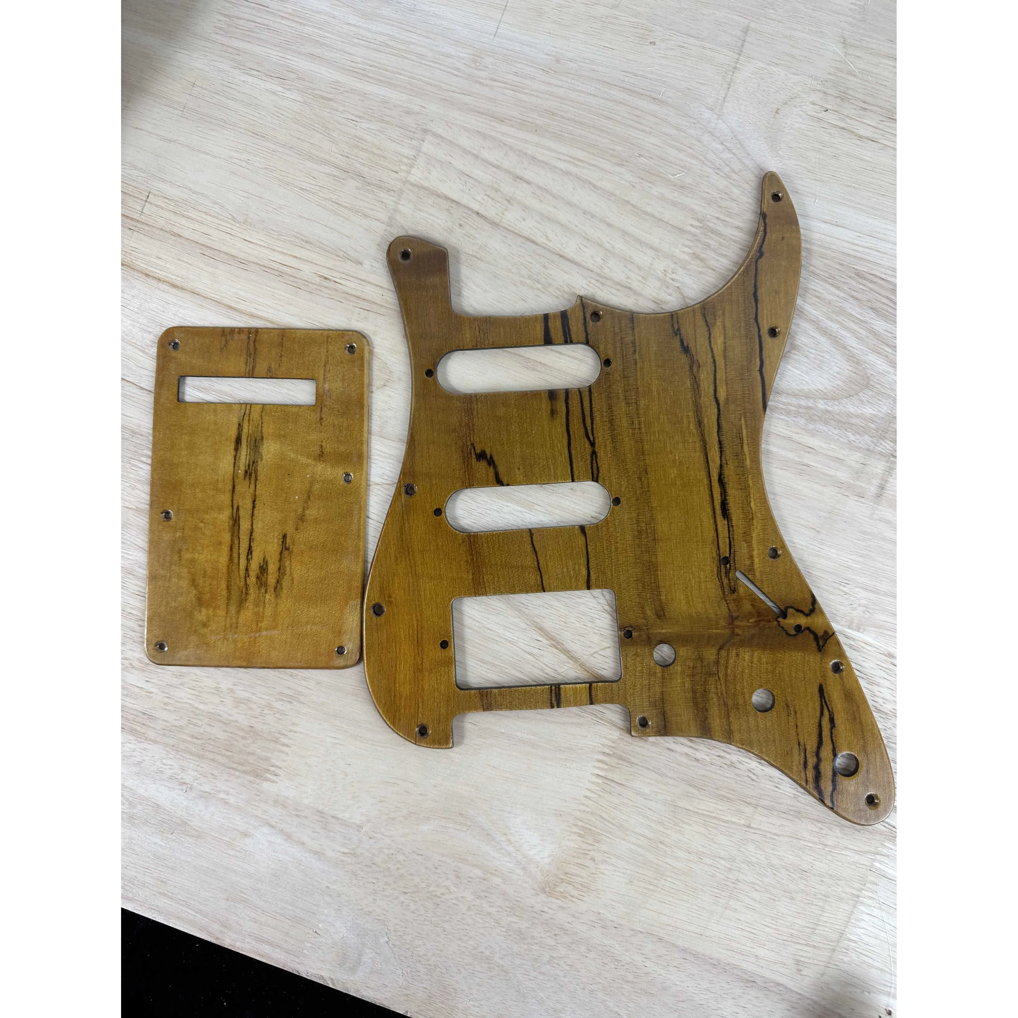 Electric Guitar Flame Maple Shield, St Scraped, 11 Holes for Replacing New Transmission Screws