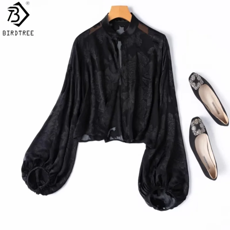 

Жакет Birdtree из 100% натурального шелка, женская тонкая куртка из жаккардового шифона, кардиган с защитой от солнца, новинка весны 2026, T63916JF