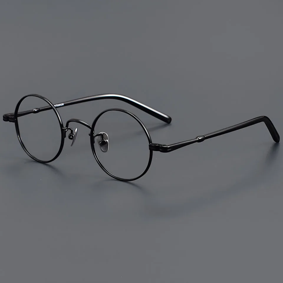 

Ультралегкие японские круглые мужские очки из чистого титана в стиле ретро, деловые повседневные оптические линзы, очки по рецепту с защитой от синего света