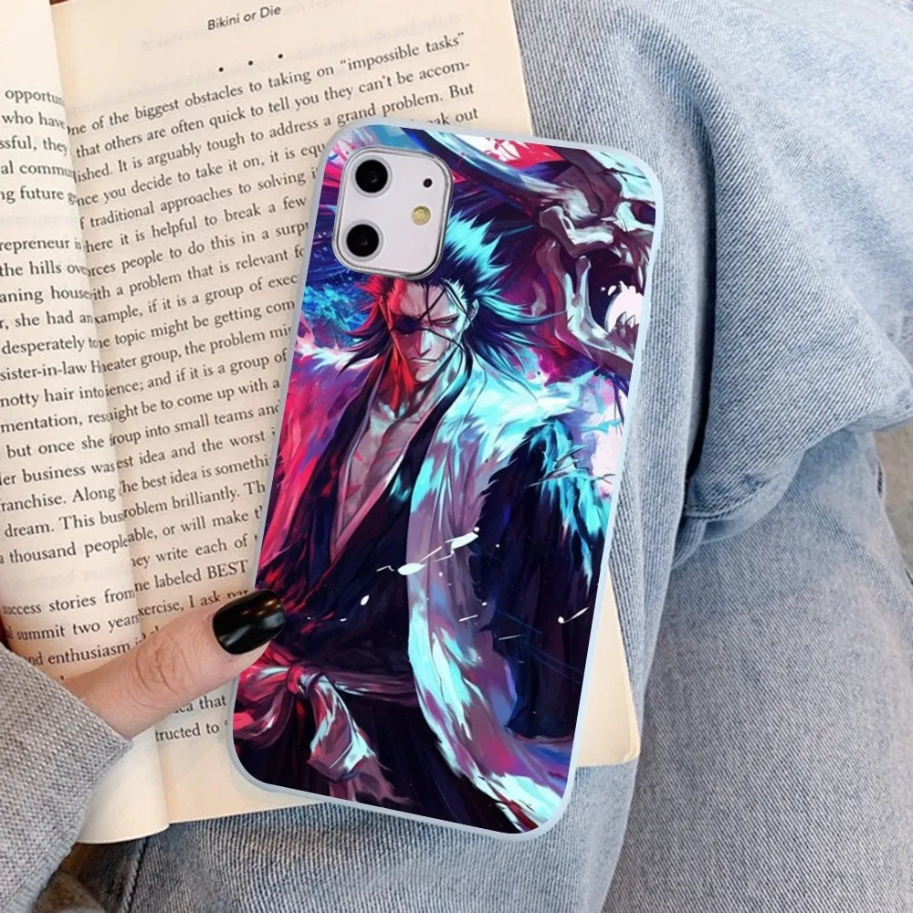 Kenpachi Zaraki Anime B-Bleach Phone Case For IPhone 14 11 12 13 Mini Pro Xs Max 8 7 6 6S Plus X XR Solid Candy Color Case