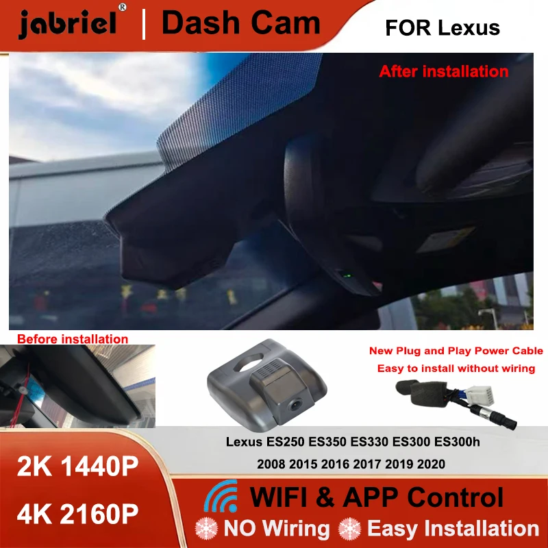 

Jabriel Dash Cam 2K 4K Wifi Plug and Play Video Recorder for Lexus ES250 ES350 ES330 ES300 ES300h 2008 2015 2016 2017 2019 2020