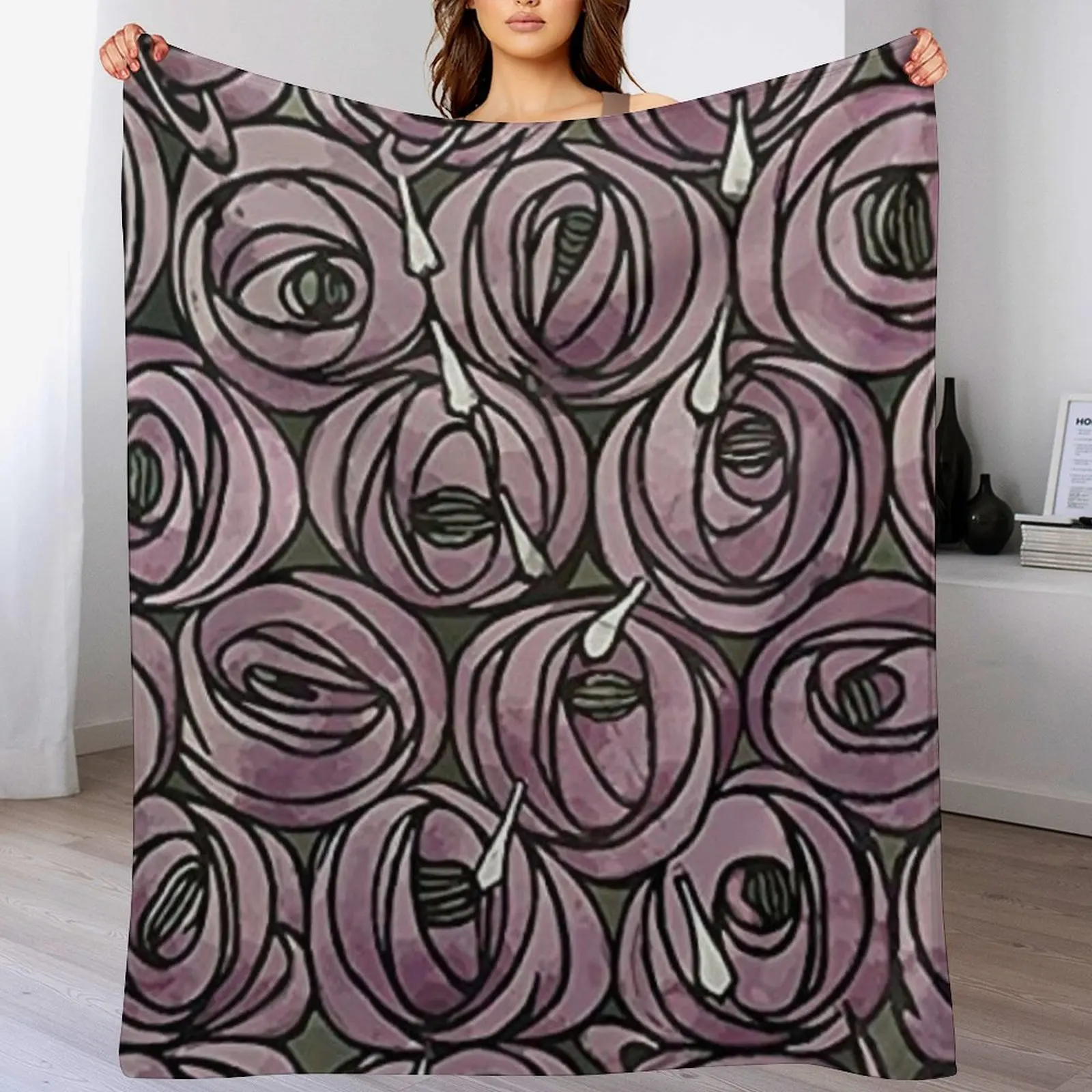 

Charles Rennie Mackintosh flowers design Throw Blanket Soft Plush Plaid Tourist Blankets For Baby Flannel Fabric Blankets