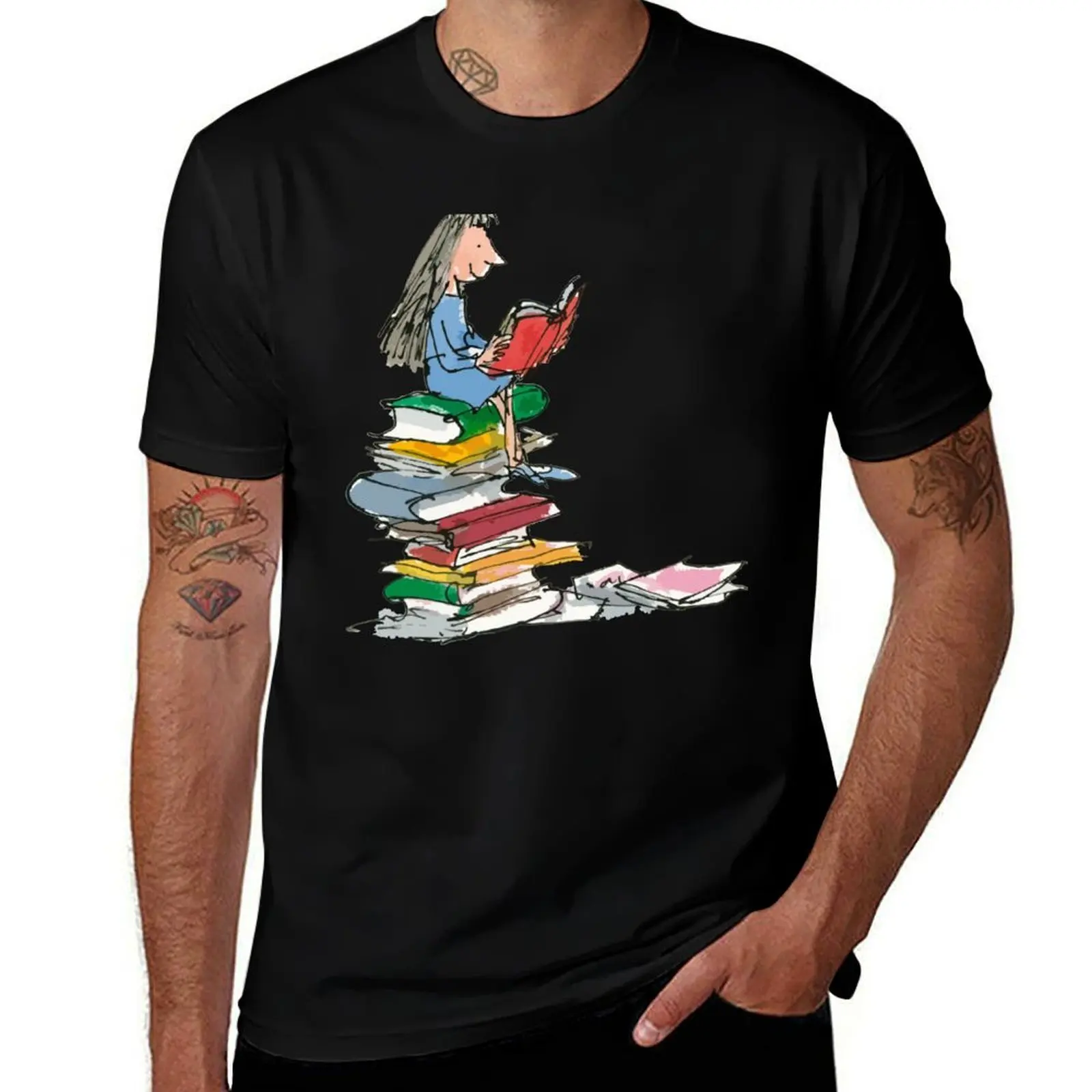 Matilda Reading T-Shirt Street Style Casual Tee Shirt