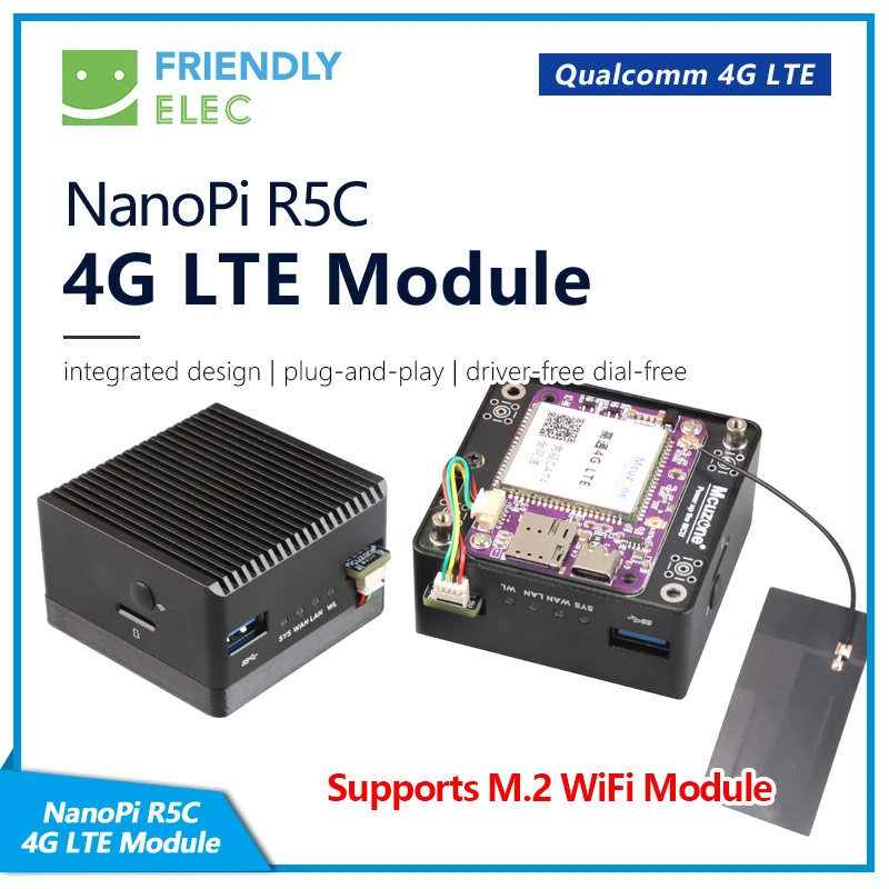 NanoPi R5C_4G Expansion board, Qualcomm 4G LTE, NL668-EAU , NL668-AM ,driver free