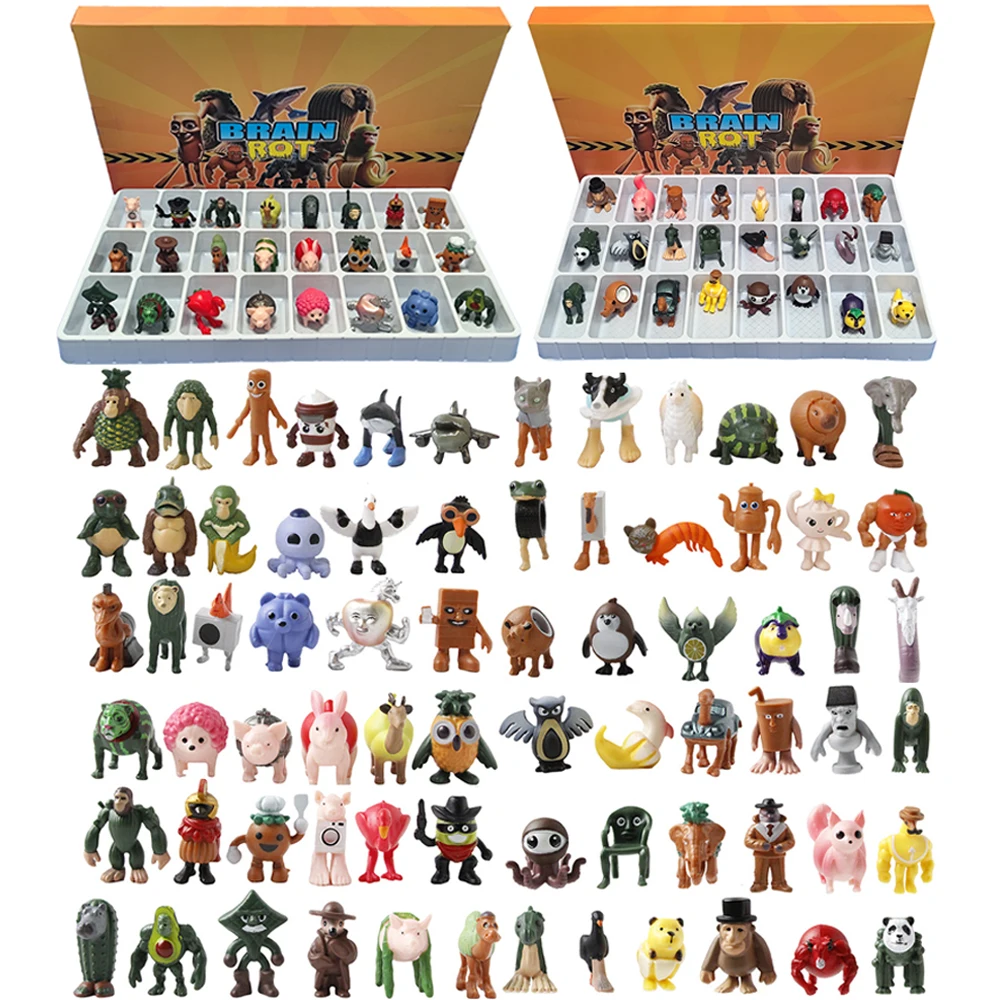 Italiaanse Brainrot Tung Tung Sahur Blind box Figuur Tralalero Tralala Bombardino Krokodil Shimpanzini Bananini Figuren Gift Toy