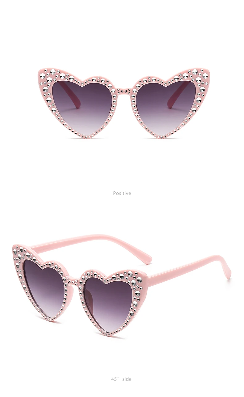 2024 Kinder New Love Diamantbesetzte Sonnenbrille Ins Baby Trend Sonnenbrille Sonnenschutzbrille – Detail 9