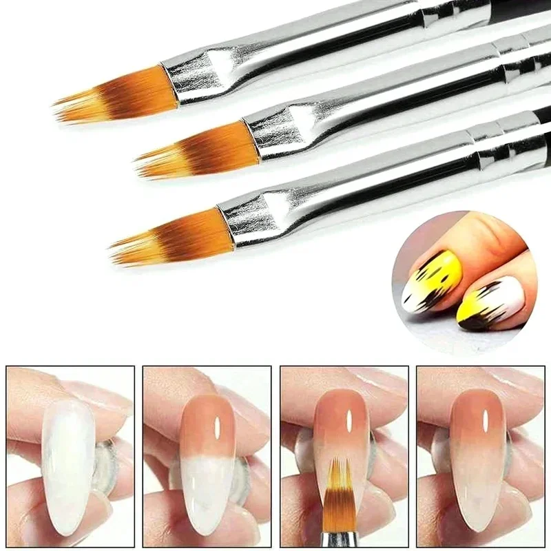 1/2/3/4pcs Nail Art Brush Lace Ombre Design Acrylic Nail Gradient Pen DIY UV Gel Painting Drawing Flowers Manicure Salon Tools