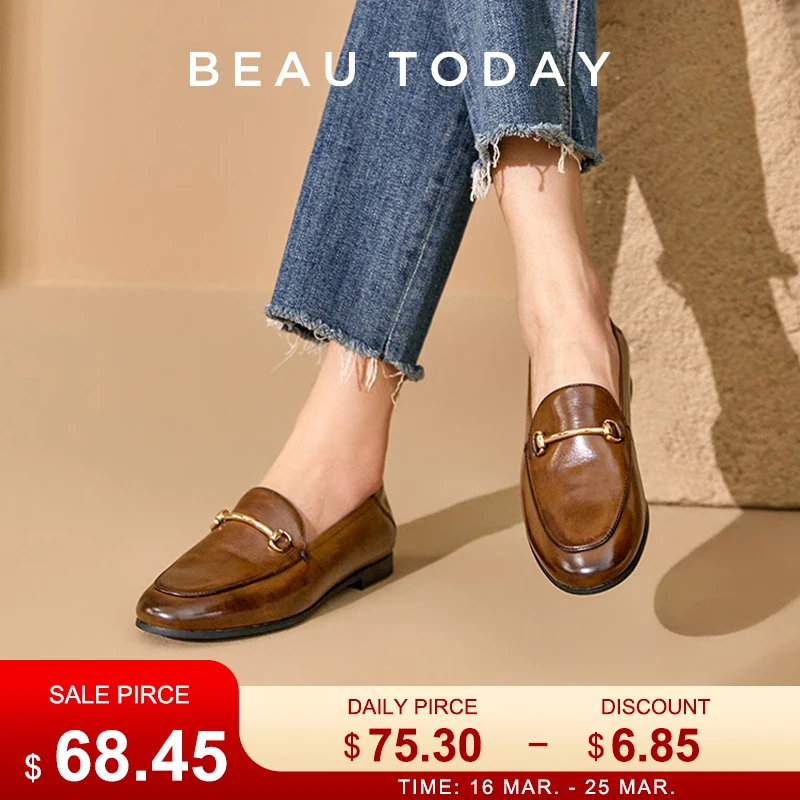 

BEAUTODAY модельные туфли, женские лоферы из коровьей кожи, резиновый деловой костюм из овчины, женский деловой костюм, весна 2024, весна-осень, ручная работа 27171