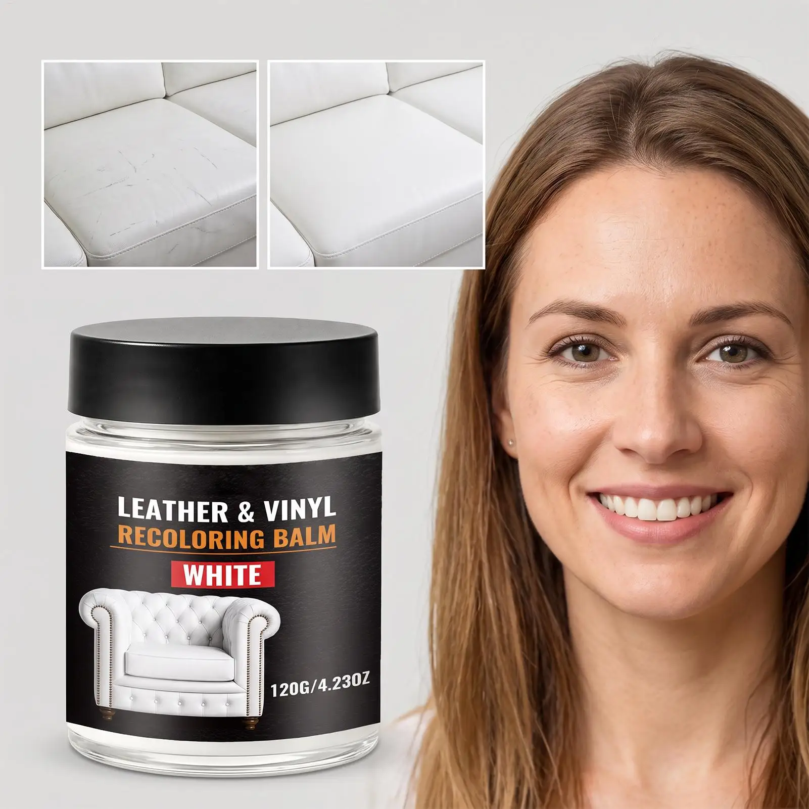 Leather Recoloring Balm 120g White Repair Cream For Car Seat Couch Purge Scratch Remover Sofa Furniture Restorer Dye Kit
