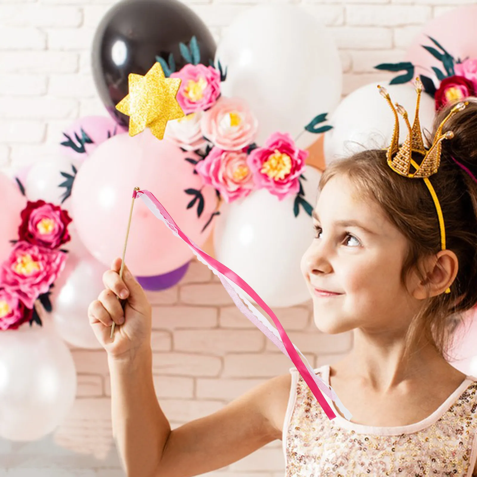 Lace Ribbon Fairy Wands 25 Pack Colorful Streamers for Wedding Send Off Birthday Party Dance Photo Props