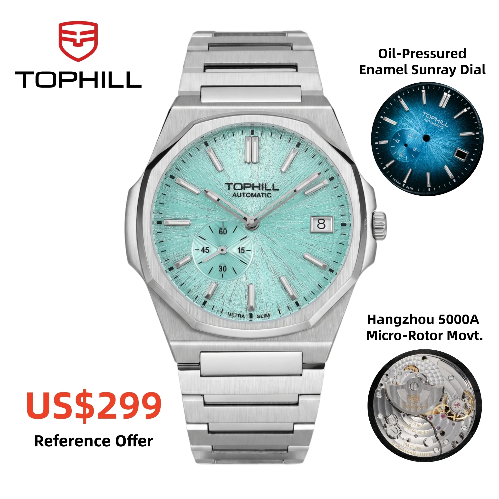 Cloisonne Enamel Dial - TOPHILL+ 38.7mm KIM001G Ultra-thin Watches Men