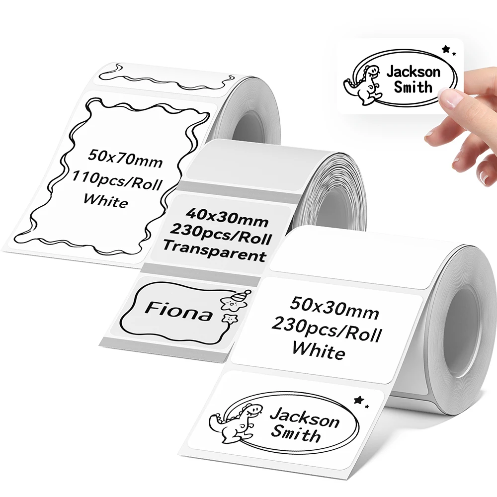 3 Rolls NIIMBOT B21 B3S B1 B31 Thermal Label Clothing Price Food Self-adhesive Tag Waterproof Smart Office Pocket Printer Label