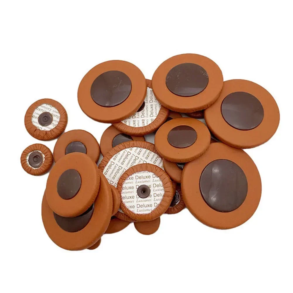 25 PCS Eb High Quality For Alto Sax Leather Pads 14 Sizes E-flat Replacement Midrange Saxophone Hole Pad Accessories Brown