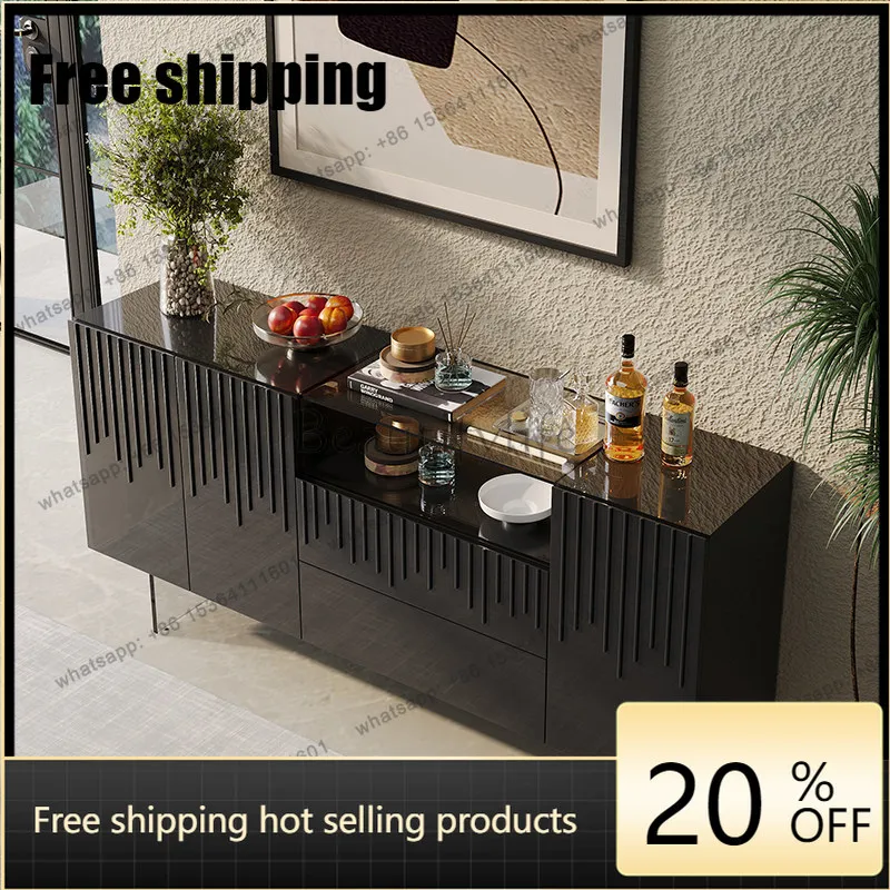 XX Italian Light Luxury Glass Side Cabinet High-end Restaurant Bowl Butterfly Storage Cabinet