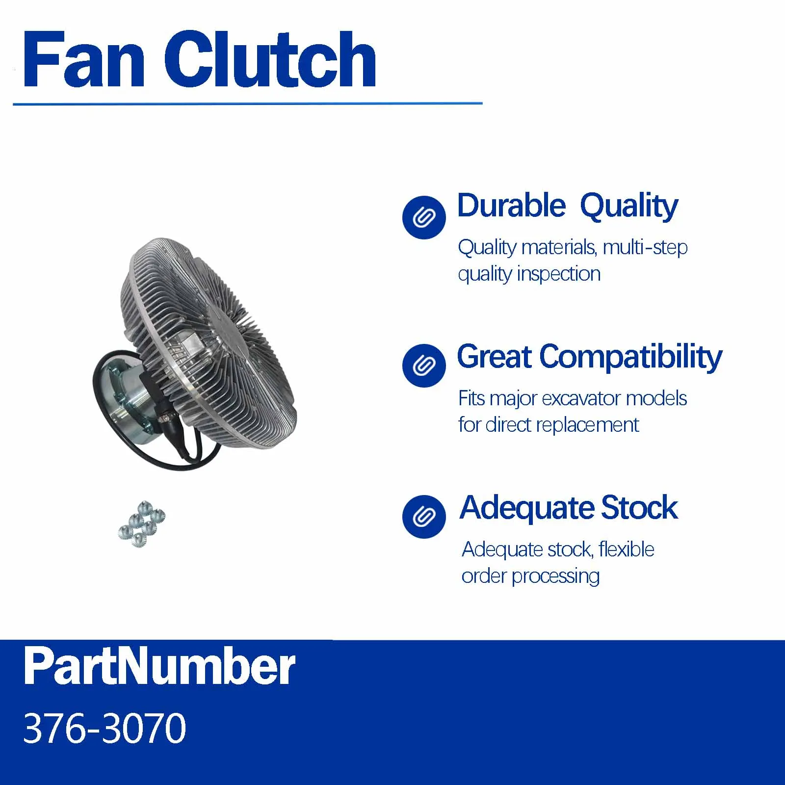 376-3070 Fan Clutch For Caterpillar CAT 336F 336E 336E HVG 336FMHPU Mobile Hydraulic Power Unit