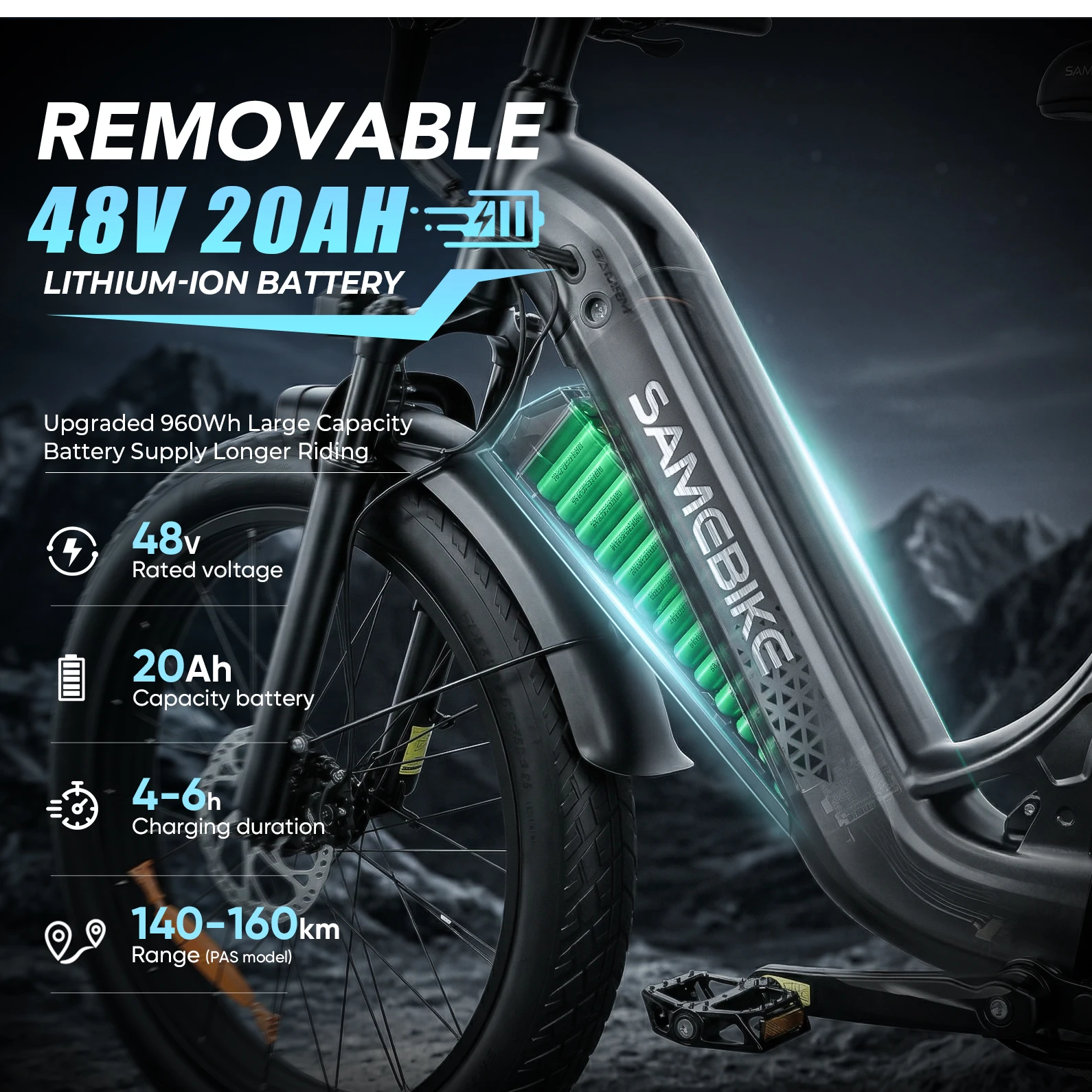 SAMEBIKE Crest Electric Bike in Action