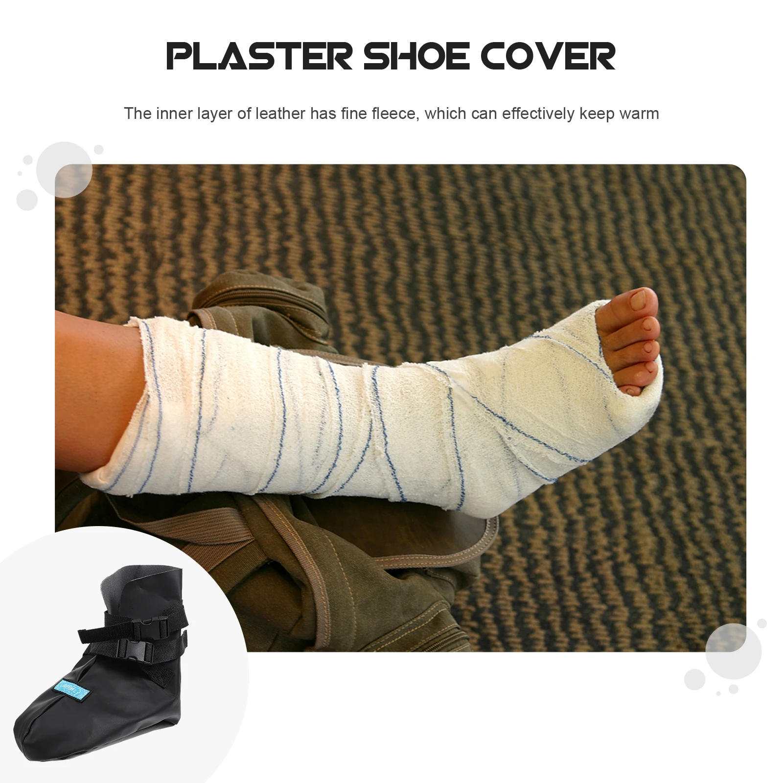 

Plaster Warm Shoe Cover Protector Waterproof Surgical Boot Non Slip Durable Straps Closed Toe Design Lightweight Walking Boot
